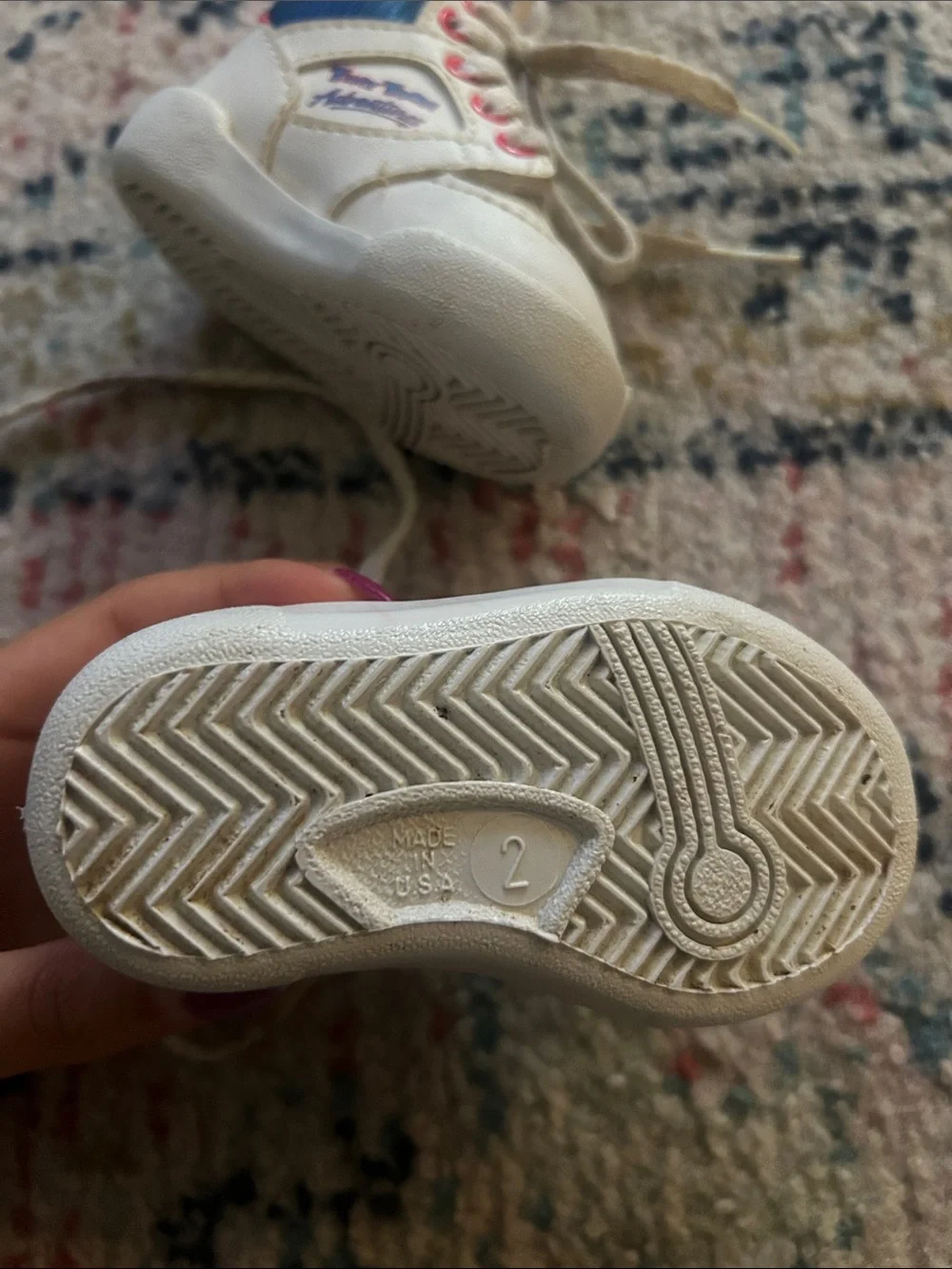 Kids White and Navy High-Top Sneakers, tiny toon shoes